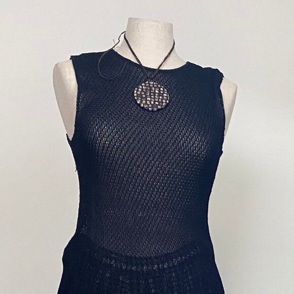 Anne Klein Mesh Sleeveless Black Top - Picture 2 of 8
